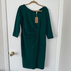 Aisize Green Twist‎ Front Bodycon Elegant Midi Dress Party Cocktail Size XL